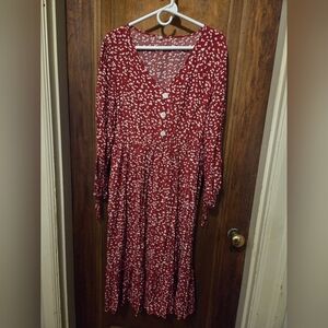 Red & White Dress- Size Medium
